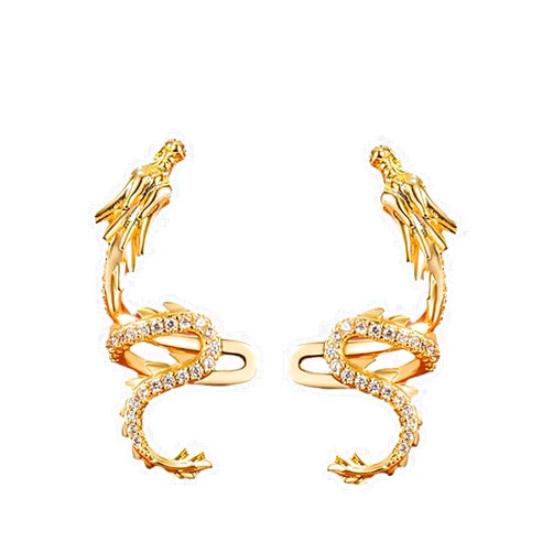 CEAeis 1 Pair Non-pierced Dragon Ear Cuffs,Ear Cuff Non Piercing Helix Cartilage Clip on Wrap Earrings,Ear Cuff Earrings for Women Men