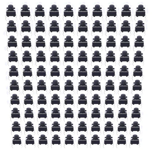 Fafeicy Tact Switch, 100pcs Momentary Tactile Push Button Switch, Push Buttons Buttons Electronics Mini Micro Tact, Electronic Component Pushbutton Switches