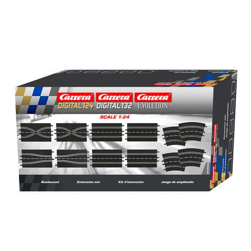 Carrera 1:24 Scale Track Extension Set - Accessory Pack includes 12 Pieces - For Use With Digital 124, 132 and Evolution Carrera Slot Car Racetrack Systems, Large