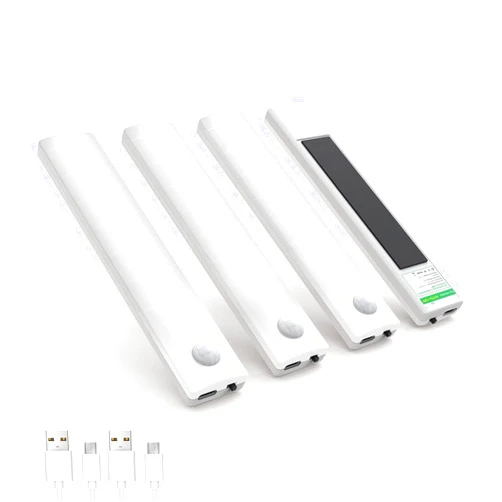 Anmeery Under Cabinet Lights,LED Rechargeable Battery Operated Motion Sensor Light Indoor, 4 Pack Closet Lights Under Counter Lights for Kitchen,Cupboard,Stairs (White Light)