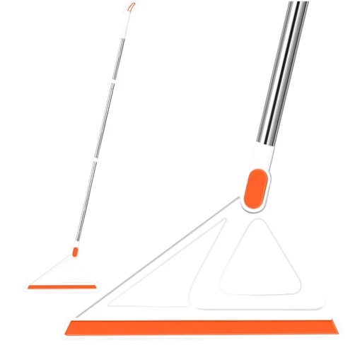 Nodirz Multifunction Magic Broom, Silicone Squeegee Broom for Floor, Rubber Broom Sweeper for Living Room, Kitchen, Bathroom-Easy Dry The Glass (Orange, 54 INCH)