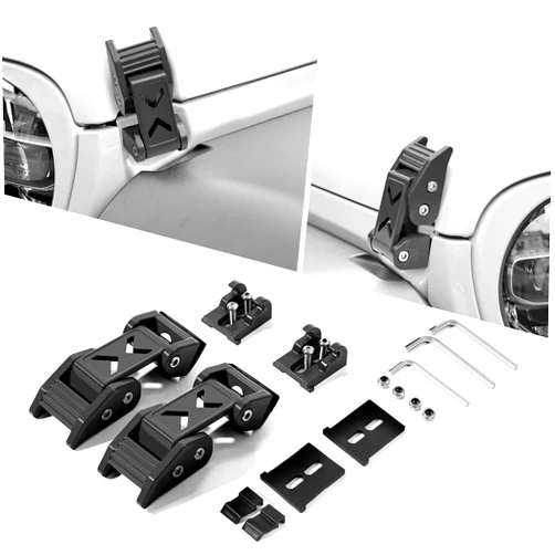 STANVEE Hood Latch Kit Compatible with Jeep Wrangler JK JKU 2007-2018 and Jeep Wrangler JL JLU Gladiator JT 2007-2023 (Black)