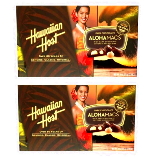 Hawaiian Host Dark Chocolate Covered Macadamia Nuts by Hawaiian Host (2 Boxes)