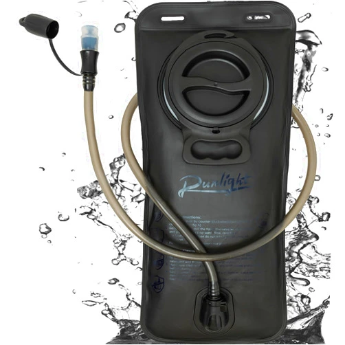 Runlight Hydration Bladder,2 Liter Water Bladder for Hiking Backpack Leak-Proof Water Reservoir BPA Free Hydration Bag for Biking Running Camping Black
