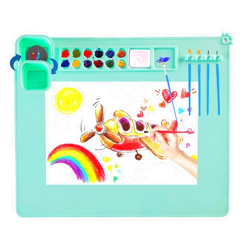 Lymoc Painting Station for Kids,Silicone Painting Mat Craft Silicone Mats 21