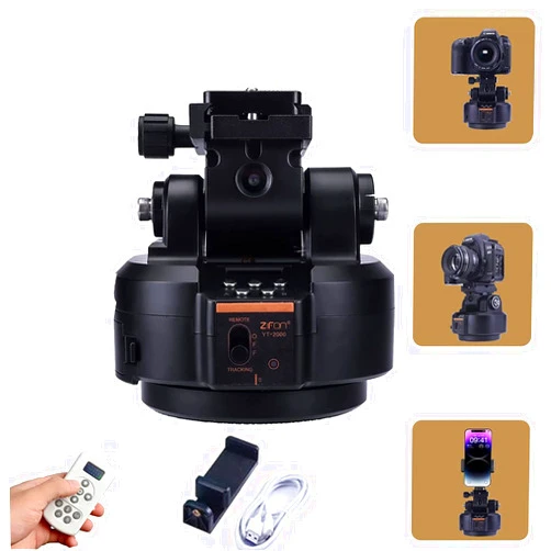 ZTIANFOTO ZTFON YT-2000 Auto Motorized Rotating Panoramic Head with Remote Control AI Intelligent Follow Function and Live Function Support 2kg（70.5 Ounce） Camera Phone Pan Tilt Video Tripod Head Stabilizer