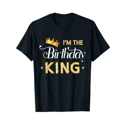 Birthday King Bday Party I'm The Birthday King Bday Party Crown Men Boys T-Shirt