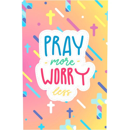 By Cooper Murphy Press (Author) Pray More, Worry Less: Bright and Colorful Christian 120 Page Lined Notebook Perfect For Everyday Note Taking or Bible Study Notes