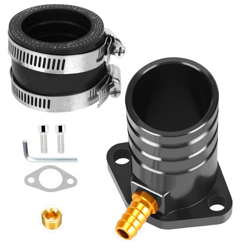 CILOYU Performance Racing Intake Pipe Inlet Manifold Adapter Kit for Predator 301cc 420cc 459cc GX340 GX390 GX270 11Hp 13Hp Engine VM34 Carburetor Mini Bike Go Kart Lawnmower Powersports Parts Black