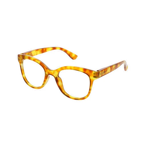 Peepers by PeeperSpecs Women's Grandview Round Blue Light Blocking Reading Glasses & No Correction, Honey Tortoise, 50 mm + 1.25