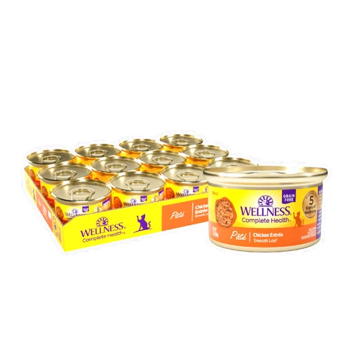Wellness Complete Health Grain Free Canned Cat Food, Chicken Pate, 3 Ounces (Pack of 24)