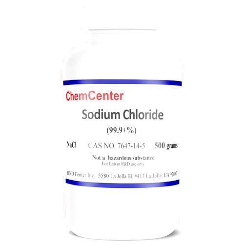 ChemCenter Sodium Chloride (Salt), High Purity Crystals, 500 Grams (1.1 lb.)
