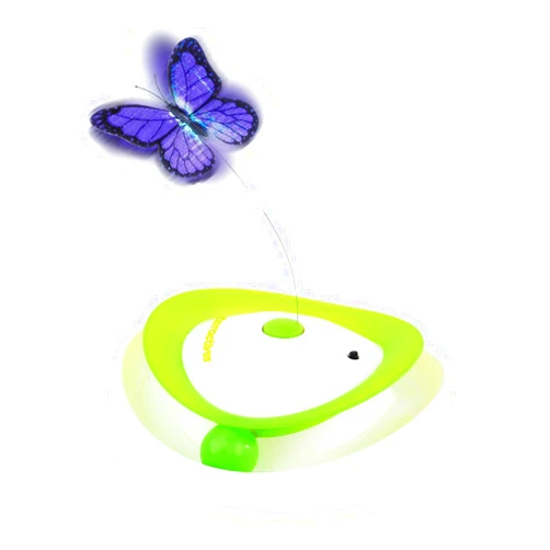 ALL FOR PAWS 2 in 1 Interactive Cat Butterfly Flutter Toy with Rolling Balls Automatic Kitten Spinner Toys for Indoor Cats