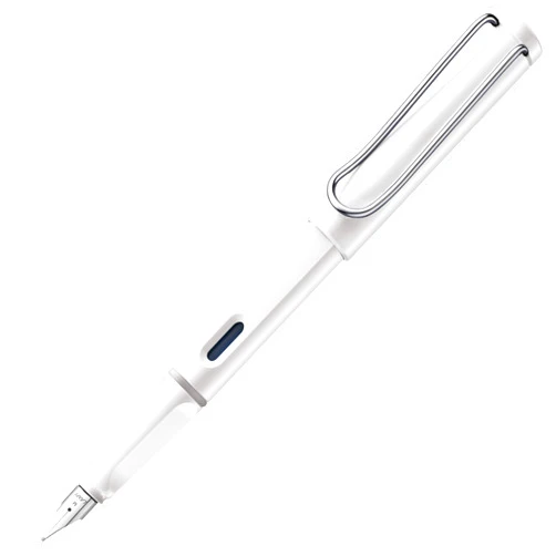 LAMY safari white - Fountain Pen with ergonomic grip & polished steel nib in size F - ideal for any Writing & Calligraphy - including LAMY T 10 blue cartridge - Right-Handed