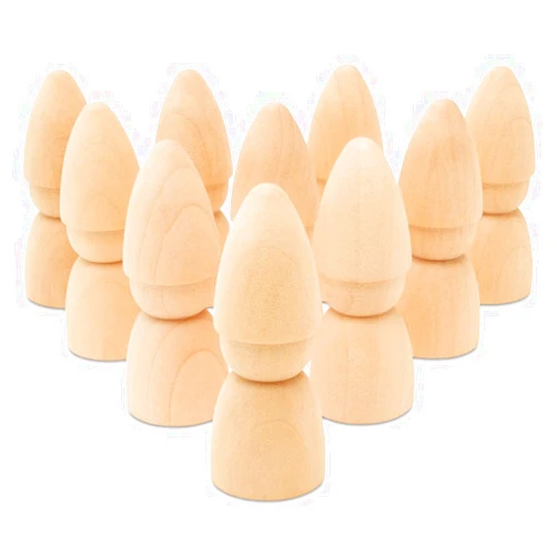 Woodpeckers Gnome Wood Peg Dolls Unfinished 2-3/4 inch, Pack of 10 Peg People for Crafting, Miniature Figures & Small World Play, by Woodpeckers