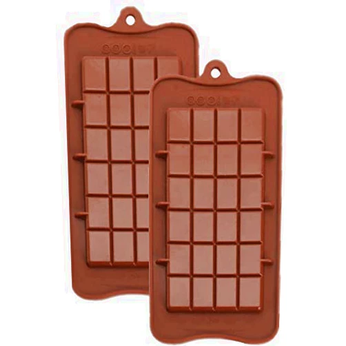 TOPOLMOLD 2 Pack Silicone Candy Chocolate mold Flower Dinosaur Animal Zoo Rose Kids DIY Treats Freezer and Oven Safe (Chocolate Bar)