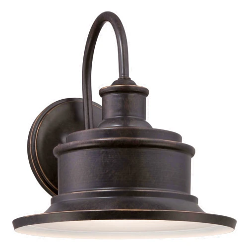 Quoizel SFD8409IB Seaford Metal Shade Outdoor Wall Sconce Lighting, 1-Light 100 Watt, 9