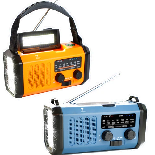Zpincsipo 10000mAh NOAA Solar Crank Weather Radio (Orange+Blue)
