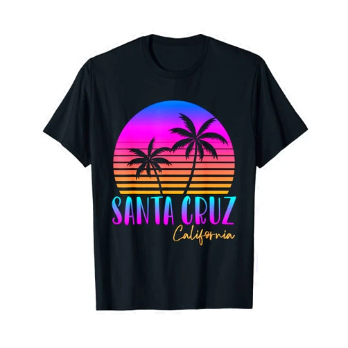 California Beach T-shirt The Peak Mountain Ca Santa Cruz California Summer Sun Palms Beach T-Shirt