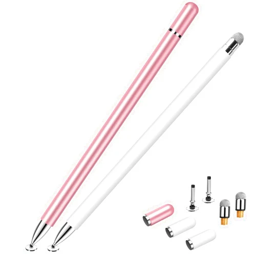 STYLUSHOME Stylus for iPad (2 Pcs), StylusHome Magnetic Disc Universal Stylus Pens Touch Screens for Apple/iPhone/Ipad pro/Mini/Air/Android/Microsoft/Surface All Capacitive Touch Screens - White/Rose Gold