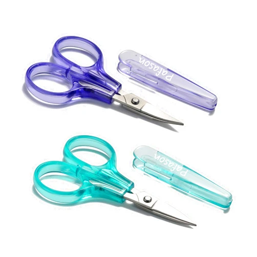 PAFASON Sharpest & Precise Stainless Steel Curved Straight Thread Yarn Fabric Cutting Mini Scissors with Protective Cover - Ideal for Embroidery Quilting Sewing Knitting Crafting Cross Stitch Crochet