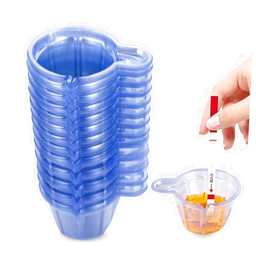 DAWUSONG 130 Pack Disposable Urine Cups, 40ml Thicken Plastic Urine Specimen Container Cups Disposable Urine Cups, Clear Easy to Collect Urine for Cups for Pregnancy Test, Ovulation Test, pH Test