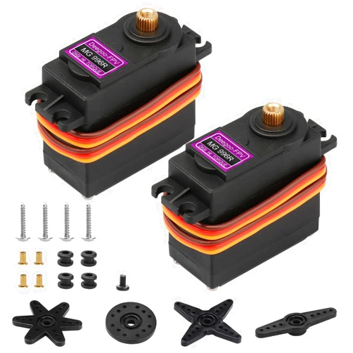 Beffkkip [2-Pack] MG996R 55g Metal Gear Torque Digital Servo Motor for Futaba JR RC Helicopter Car Boat Robot