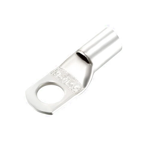 uxcell Copper Wire Lugs,10AWG SC10-6,Bolt Hole,Battery Cable Ends Eyelets Crimp Tubular Ring Terminals Connectors Silver Tone 100Pcs