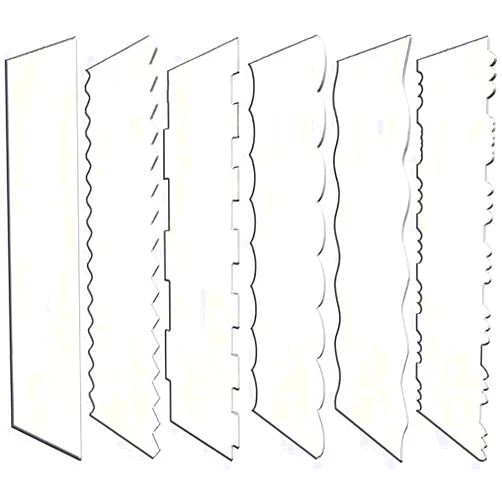 Antallcky Clear Acrylic Cake Scraper Polisher Set of 6 Pack Decorating Comb and Icing Smoother Mousse Butter Cream Cake Edge Tools, Plastic Sawtooth 11 Design Textures-Clear