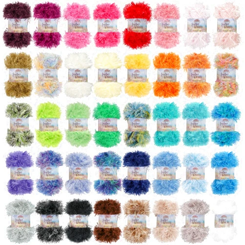 BambooMN JubileeYarn Eyelash Fur Yarn - Fine Polyester - Bulk Color Pack - 40 Skeins