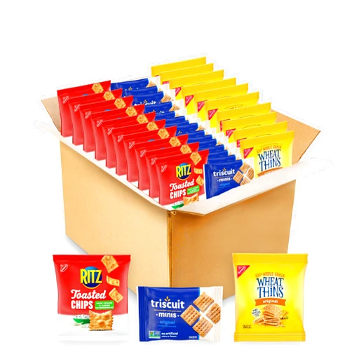 Nabisco Variety Pack Nabisco Cracker Variety Pack, RITZ Toasted Chips, Wheat Thins Whole Grain Wheat Crackers and Triscuit Minis Whole Grain Wheat Vegan Crackers, 40 Snack Packs