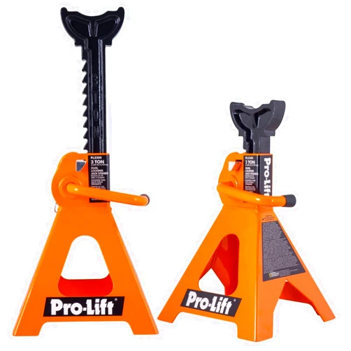 Pro-LifT PL3300 Heavy Duty Jack Stands For Car – 3 Ton in Pair with Double Pins - Handle Lock and Mobility Pin for Extra Safety – Great for Home Auto Repair Shop, Orange