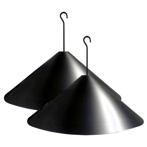 Fandature 19 Inch PP Squirrel Proof Baffle for Protecting Outside Pole Bird Feeders and Bird Houses, Hang Mount Raccoon and Squirrel Guard Stopper for Shepherd Hooks - Black, 2 Pack