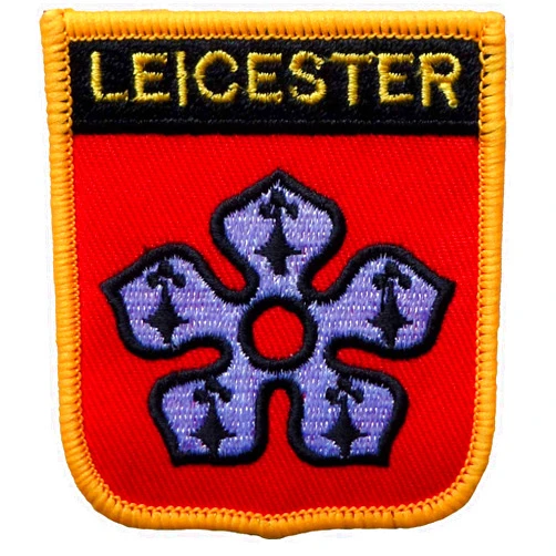 1000 Flags Leicester England Shield Embroidered Patch Badge