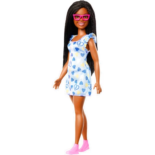 Barbie Fashionistas Doll #229, Doll with Down Syndrome Wearing Heart-Print Dress, Created in Partnership with The National Down Syndrome Society