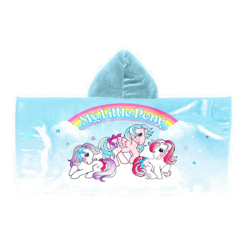 Northwest My Little Pony Classic Ponies Youth Hooded Bath, Pool or Beach Towel, Swim Poncho, Absorbent Quick-Dry Beach Cover-Up, for Boys & Girls, 22 x 51 inches