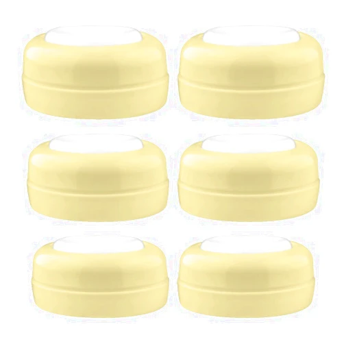 Maymom Screw Lids Aka Travel Caps with Rewritable Sealing Disc Compatible with Avent, Maymom Wide Mouth Bottles; Cap Replace Avent Natural Bottle Sealing Ring and Sealing Disc, 6pcs. (Yellow)
