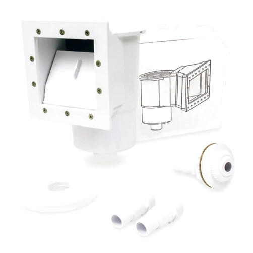 SET SUNSOLAR ENERGY TECHNOLOGIES SunSolar Through Wall Skimmer Kit - Standard Width for Above Ground Pools — Includes Floating Weir, Basket, Hose Adapters, Vacuum Plate and Pool Return Fitting — Easily Installed in The Pool Wall