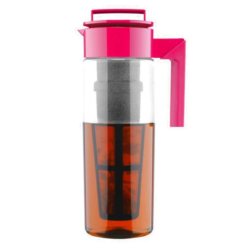Takeya Premium Quality Iced Tea Maker with Patented Flash Chill Technology Made in the USA, BPA Free, 2 Quart, Raspberry