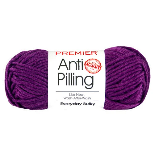 Premier Yarns Anti-Pilling Everyday Bulky Yarn, Ideal Yarn for Crocheting and Knitting, Machine-Washable, Made of Anti-Pilling Acrylic, Purple, 3.5 oz, 87 Yards