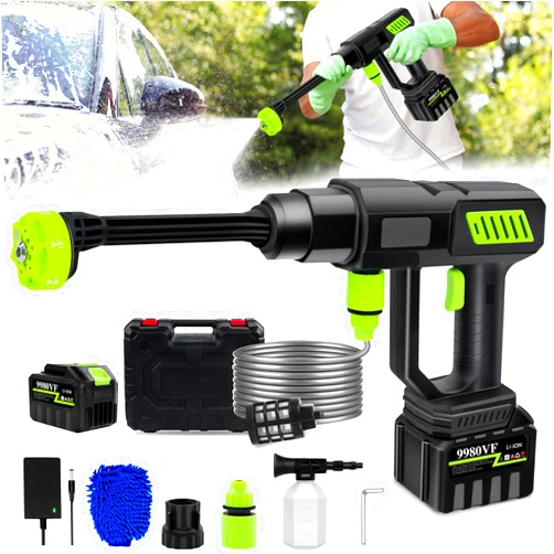 Pircaath Cordless Pressure Washer, 980PSI Portable Power Washer with 6-in-1 Nozzle, 18000mAh Battery Powered Pressure Washer, Cordless High Pressure Washer Gun, Handheld Pressure Washer for Car, Patio