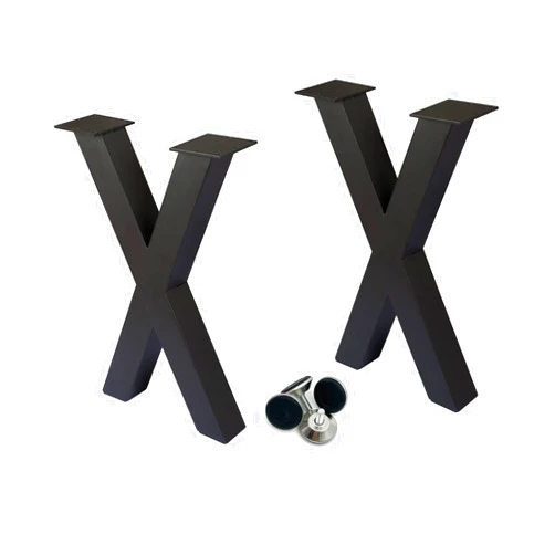 Taelakeni 16 Inch Bench Legs, X Shape Metal Coffee Table Leg, Set of 2, 16