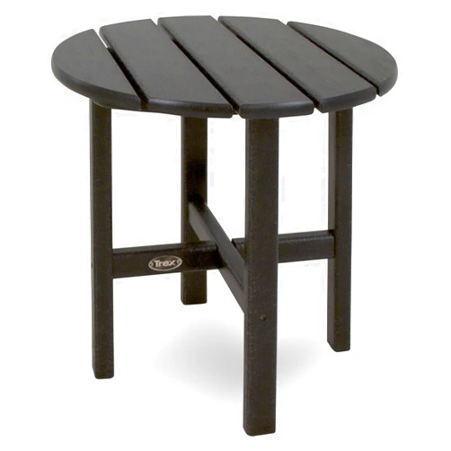 Trex Outdoor Furniture Cape Cod Round 18-Inch Side Table, Charcoal Black