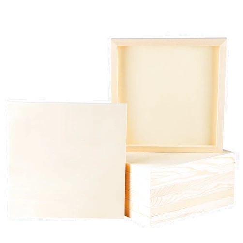 ADXCO 8 Pack Wood Panels 10 x 10 Inch Unfinished Wood Canvas Wooden Panel Boards for Painting, Pouring, Arts Use with Oils, Acrylics