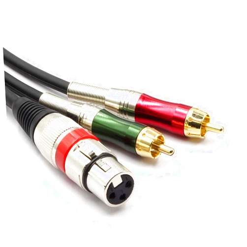 SiYear XLR Female to 2 x Phono RCA Plug Adapter Y Splitter Patch Cable, XLR Female 3 Pin to Dual RCA Male Plug Stereo Audio Cable Connector(1.5 M/5FT)