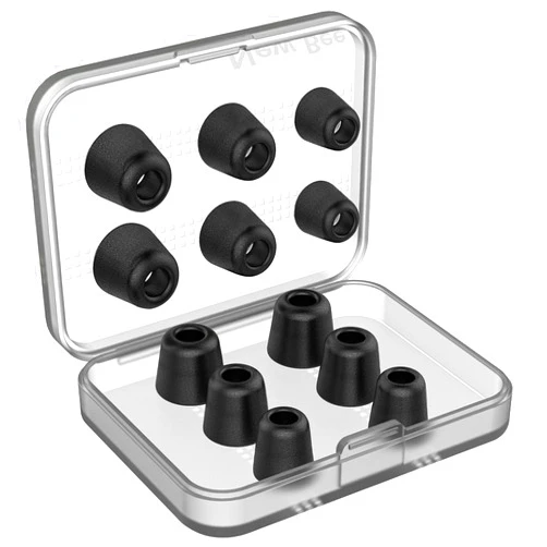 New bee [6 Pairs] Earphone Tips New Bee 12pcs Replacement Earbud Tips Blocking Out Ambient Noise Memory Foam Earbuds Inner 4.9mm for in-Ear Headphones with 5mm-7mm Tips (Black, S/M/L)