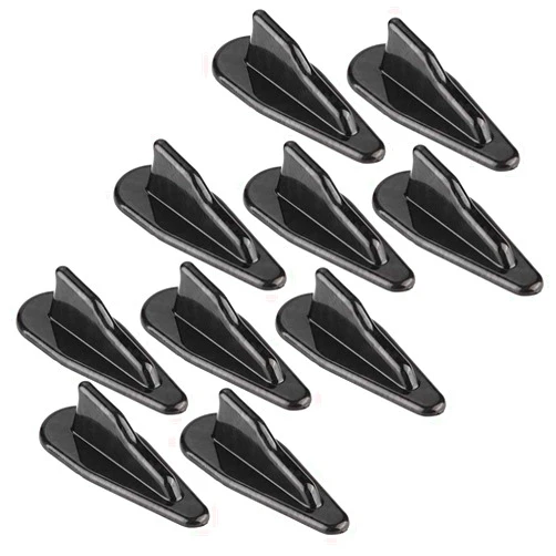 Qiilu Roof Shark Fin Spoiler Wing Kit 10Pcs Universal Black Vortex Generator Mini Shark Fin Diffuser Decor Roof Spoiler