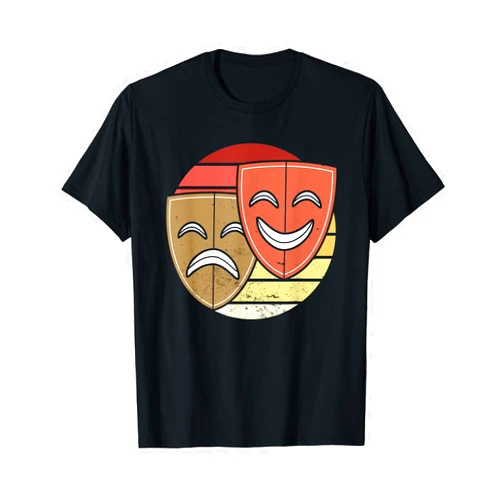 Melpomene And Thalia Retro Vintage Act Theatre Melpomene And Thalia Retro Vintage Broadway Theater T-Shirt