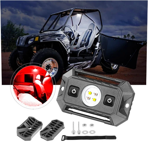 LTEODCHEW LED UTV Dome Light Red White, IP68 Waterproof Aluminum Car Interior Light w/Switch, Roll Cage Bar Light Courtesy Work Light for UTV Polaris RZR Ranger Truck RV Can-Am X3 ATV