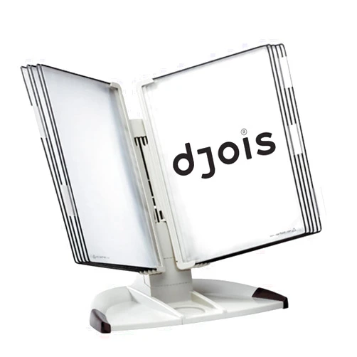 Tarifold DJOIS by Tarifold - Desktop Reference System - with Desk Organizer - Durable Polypropylene Stand - Letter-Size - 10 Double-Sided Pockets - 20 Sheet Capacity - Wire-Reinforced Pockets - Made in France